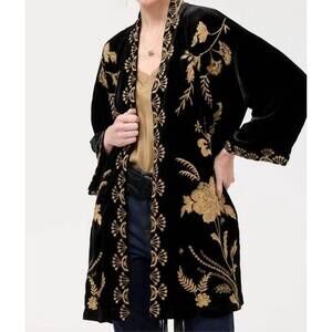 NEW JOHNNY WAS lara velvet kimono in black